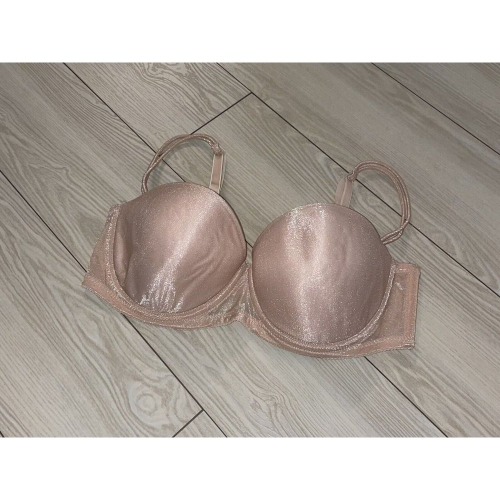 Lily of France 2101122 Strapless Multi Way Balconette Bra UW Shimmery 38C Beige - Picture 1 of 6
